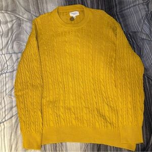 Hudson North Yellow Cable Knite Cotton Sweater US Men’s Size XXL